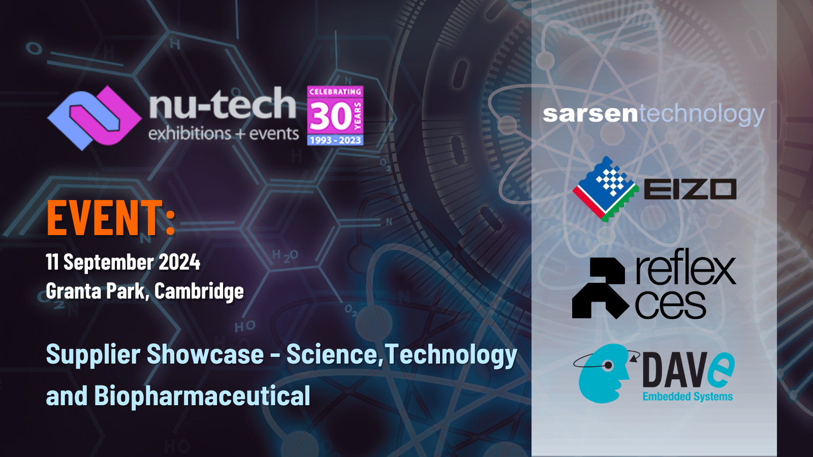 We are excited to be exhibiting at the Science & Technology Solutions Exhibition at Granta Park, Cambridgeshire, CB21 6GP on Weds, 11th September 2024. 