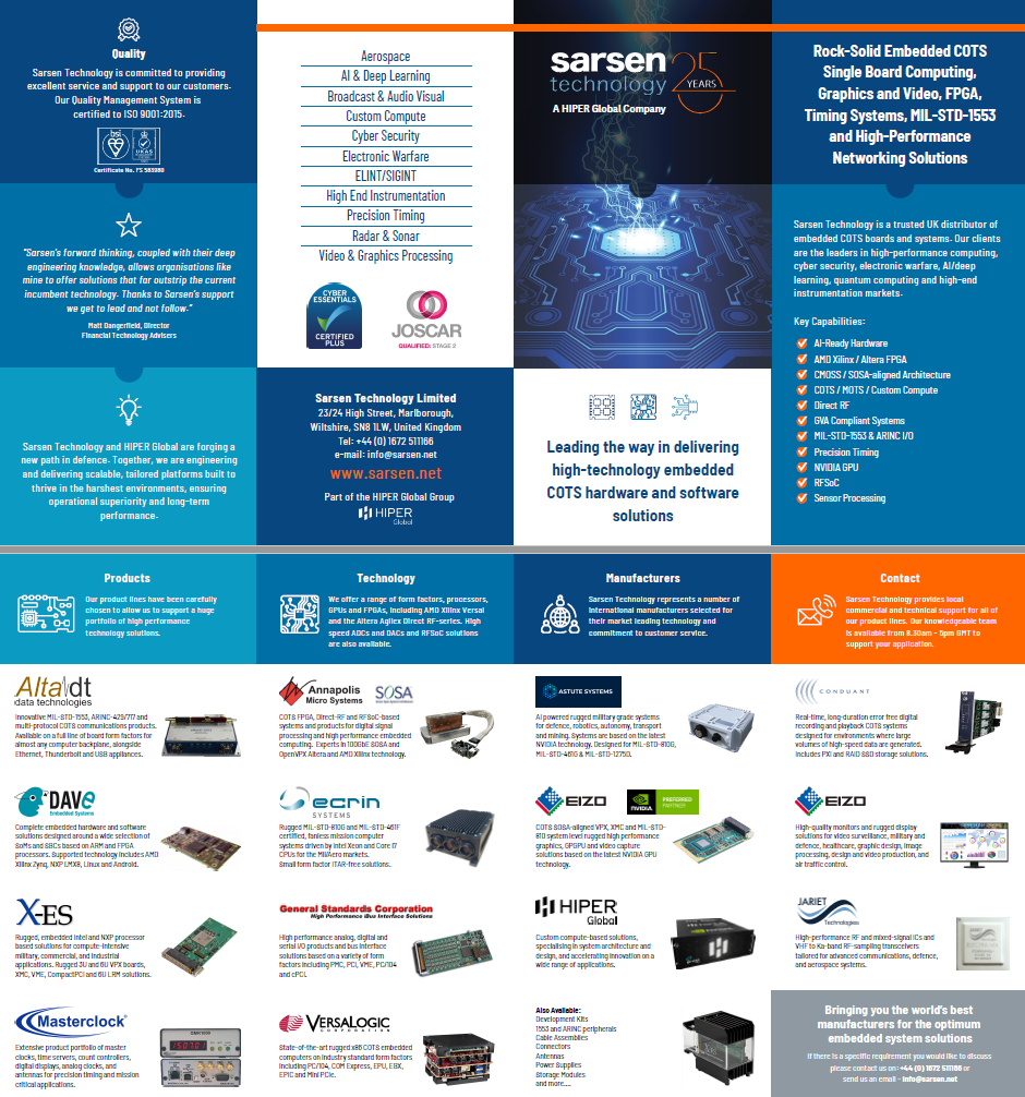 Line Card - Sarsen Technology Ltd - 2025
